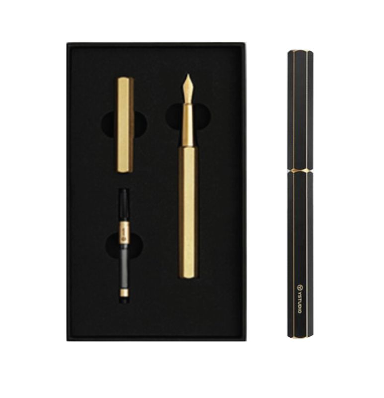Ystudio Classic Revolve Messing Fyllepenn, Black