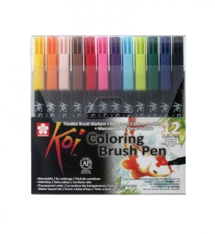 KOI Coloring Brush Pen, 12 stk