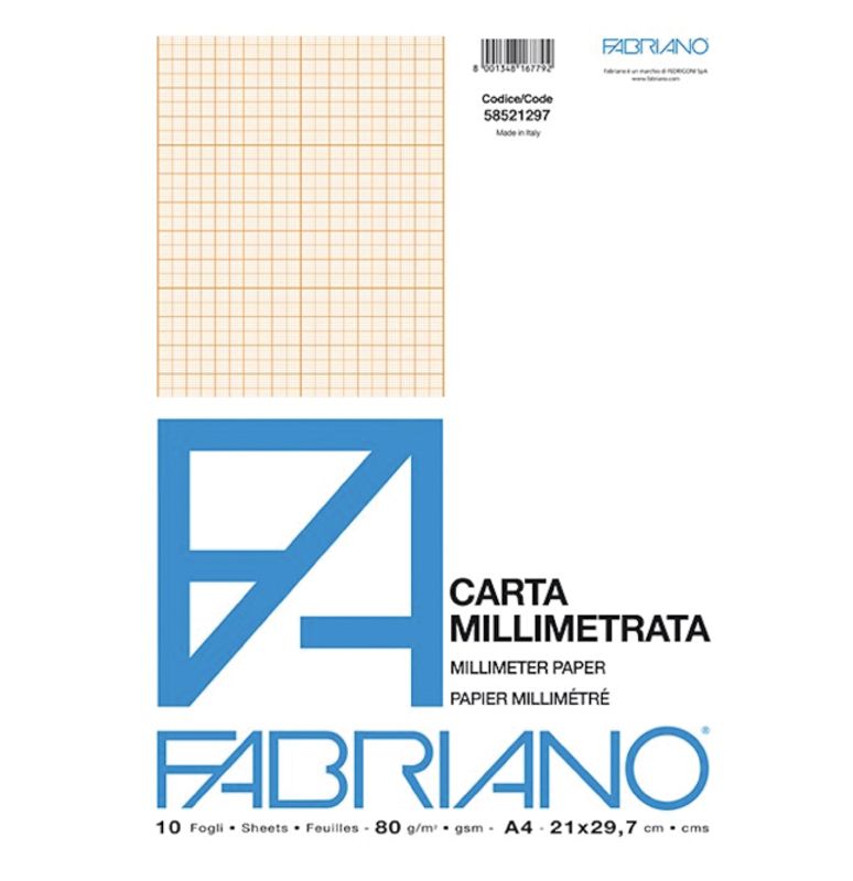 Fabriano Millimeter papir A4, 10 ark