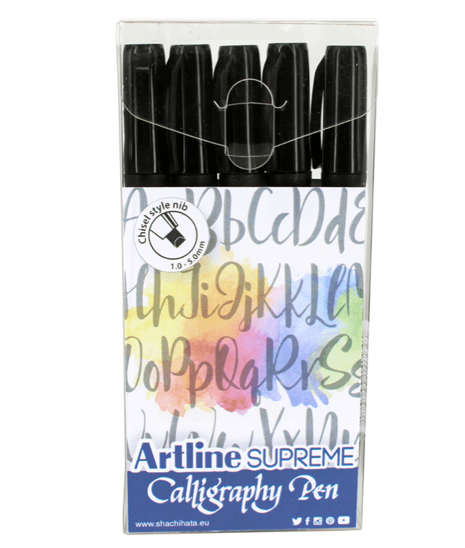 Artline Supreme Kalligrafi penner, 5 stk / flere farger