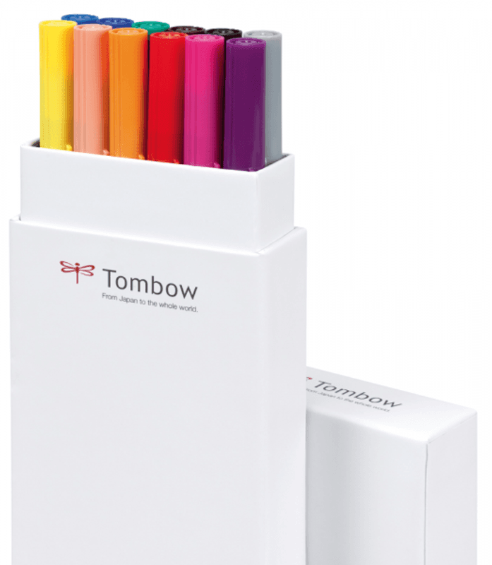 Tombow 12 stk Dual Brush Pens, primary