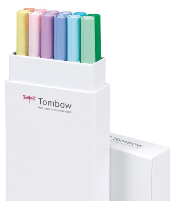 Tombow 12 stk Dual Brush pens, Pastel