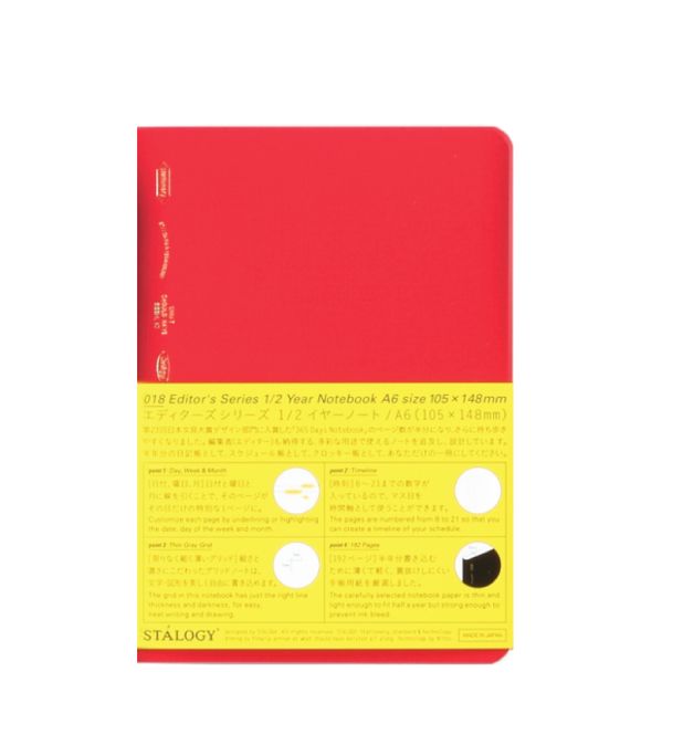 Hovedbilde Stalogy Editors Series Notebook, A6 Halvårs, Rød