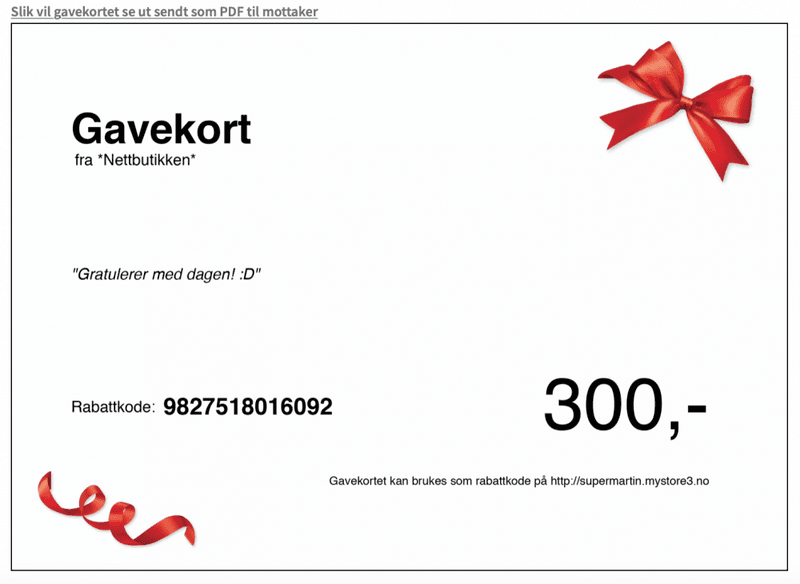 DIGITALT GAVEKORT