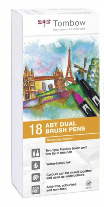 Hovedbilde Tombow 18 stk Dual Brush Pens, Primary