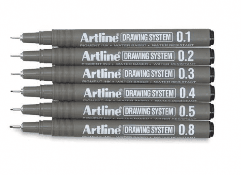 Artline Drawing Pen Fineliner, ulike str