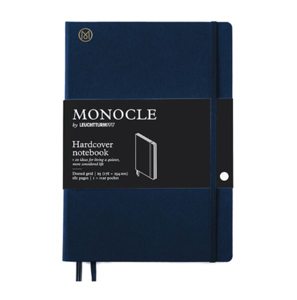 Monocle By Leuchtturm Hard Notebook B6, Dotted Navy