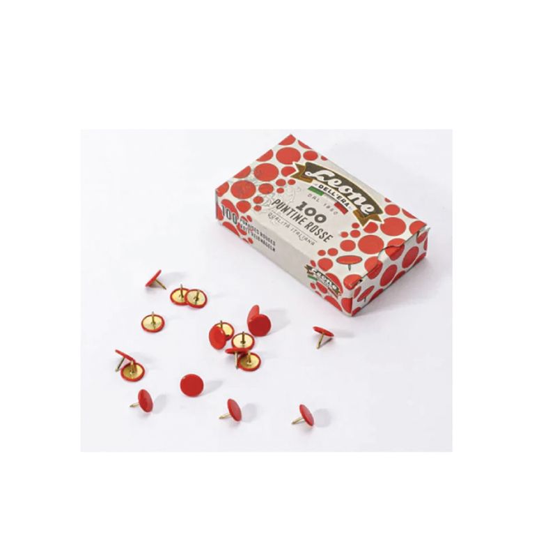 Leone Tegnestifter/ Thumbtacks Box of 100, Røde