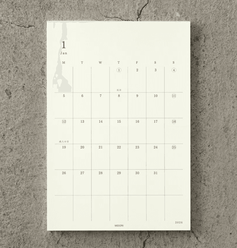 Midori Diary Sticker 2027 Monthly M 