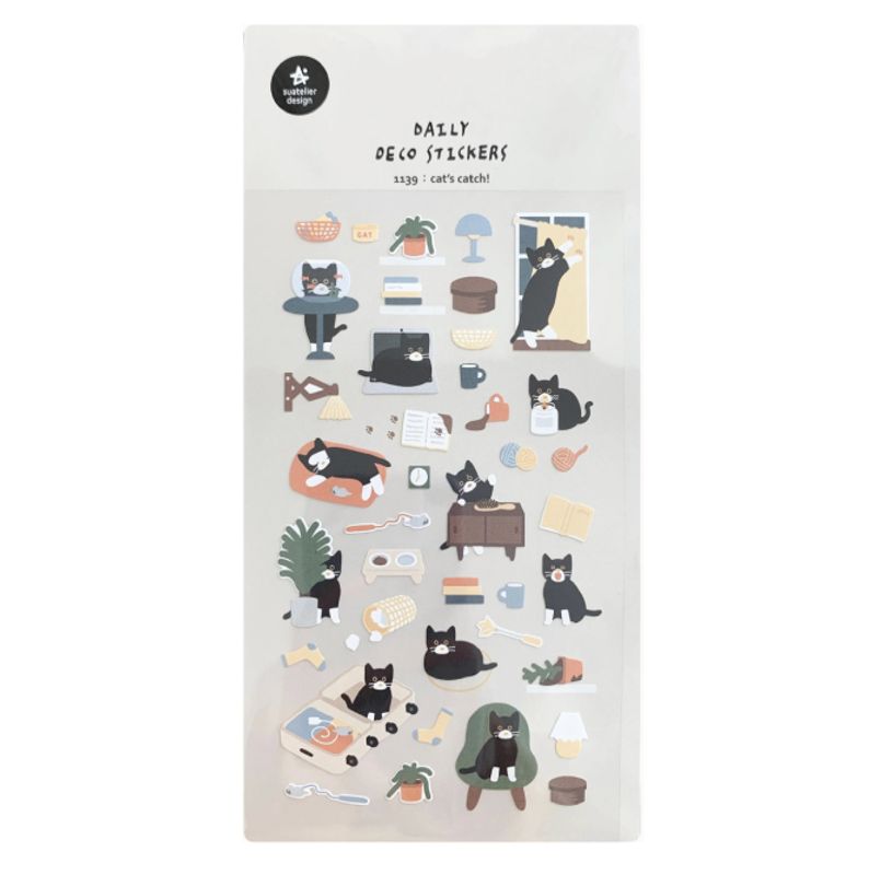 Suatelier Stickers Cats Catch