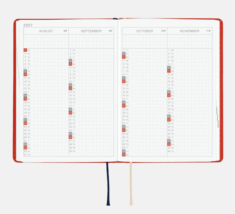 HOBONICHI Techo HON 2027 Yumi Kitagishi; White cat and Rabbits Tea Room A6