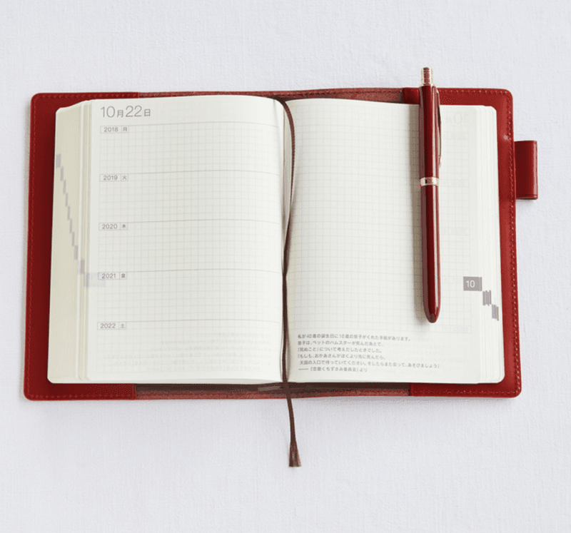HOBONICHI 5 Year Cover Leather Red A6