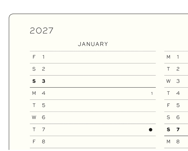 LT Planner 18 mnd Academic week 26/27, Black Hard A5