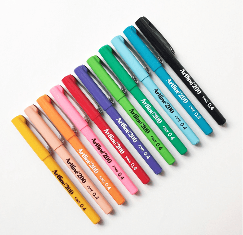 Artline 200 Drawing Pen 0,4 flere farger
