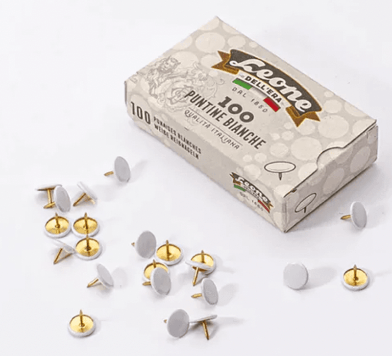 Leone Tegnestifter/ Thumbtacks Box of 100, Hvite/ Sorte