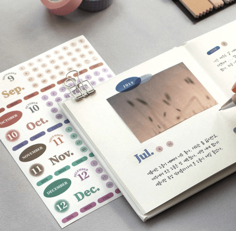 Iconic Diary Date Stickers Vintage, 3 sheets