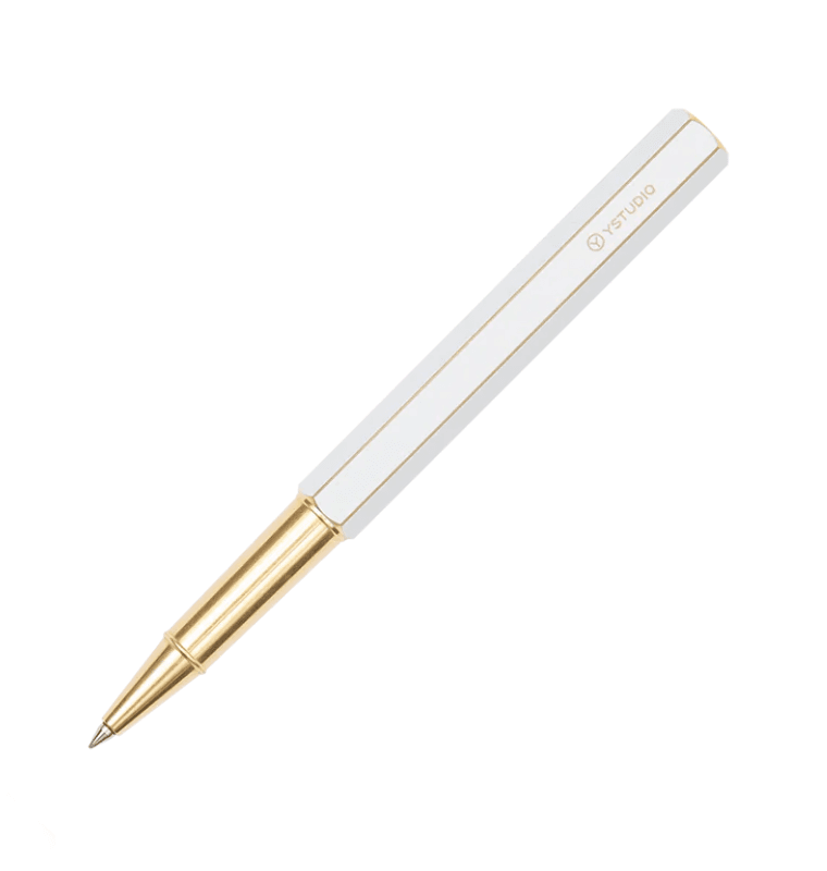 Ystudio Rollerballpen, Messing Hvit NY!