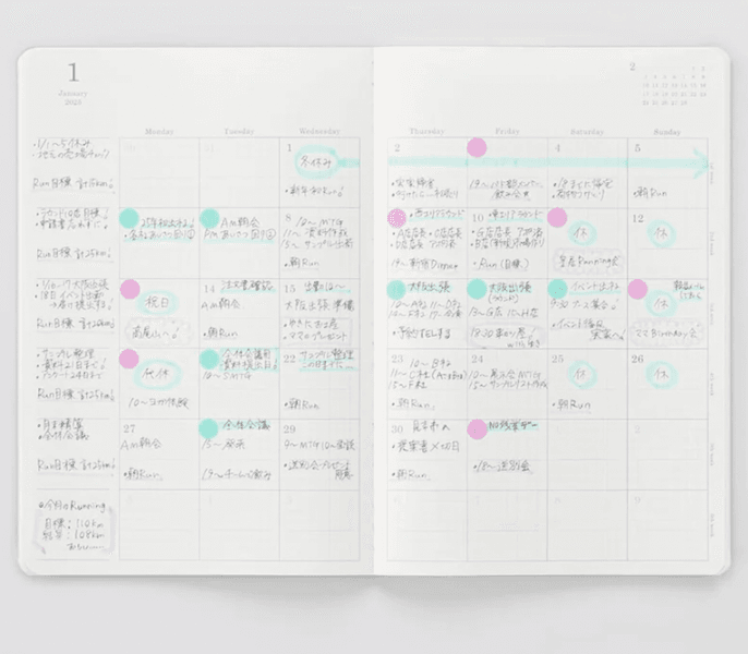 Stalogy 2026 Monthly Diary A5 Slim, Svart