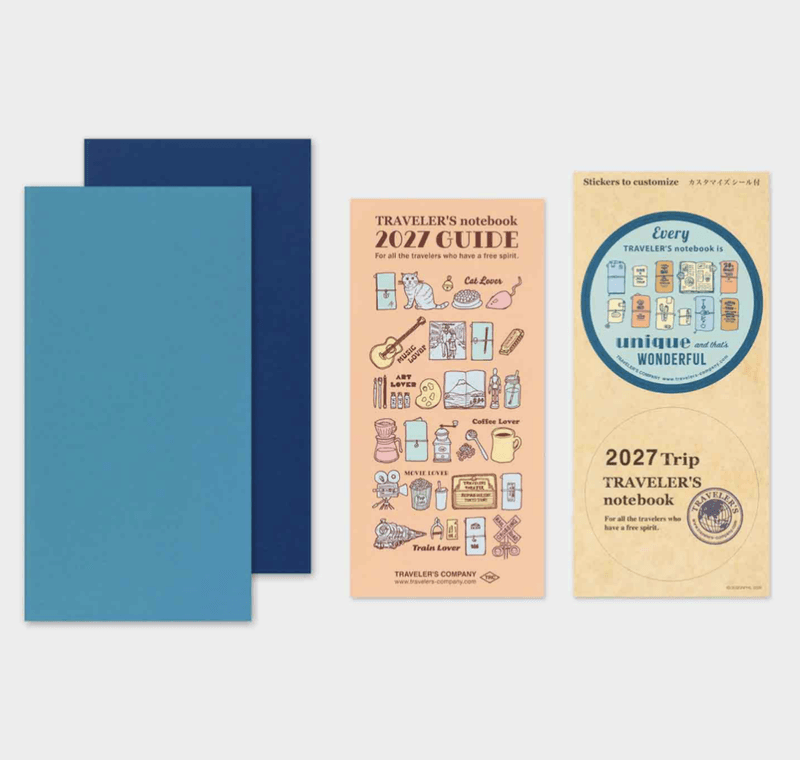 Travelers Notebook Diary 2027 WEEKLY and MEMO, Regular size