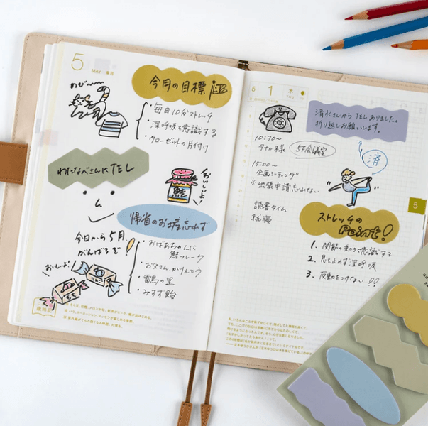 HOBONICHI TSUKI no IRO Sticky Notes Shape