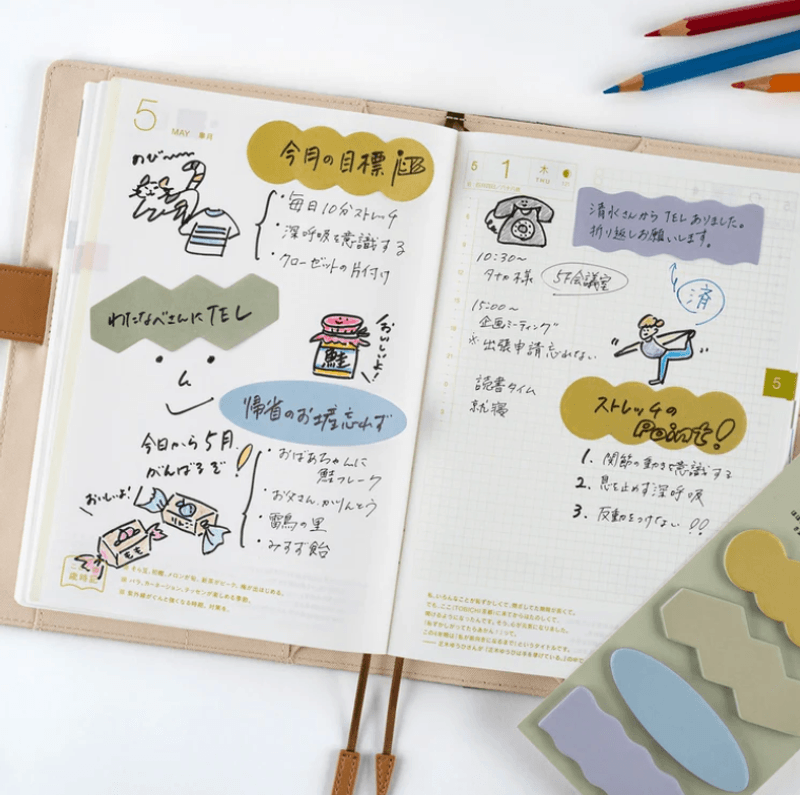 HOBONICHI TSUKI no IRO Sticky Notes Shape