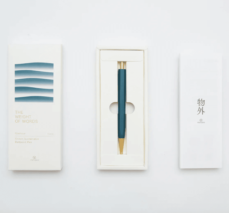 Ystudio Ocean Sustainable Ballpoint Pen, Sea Indigo 