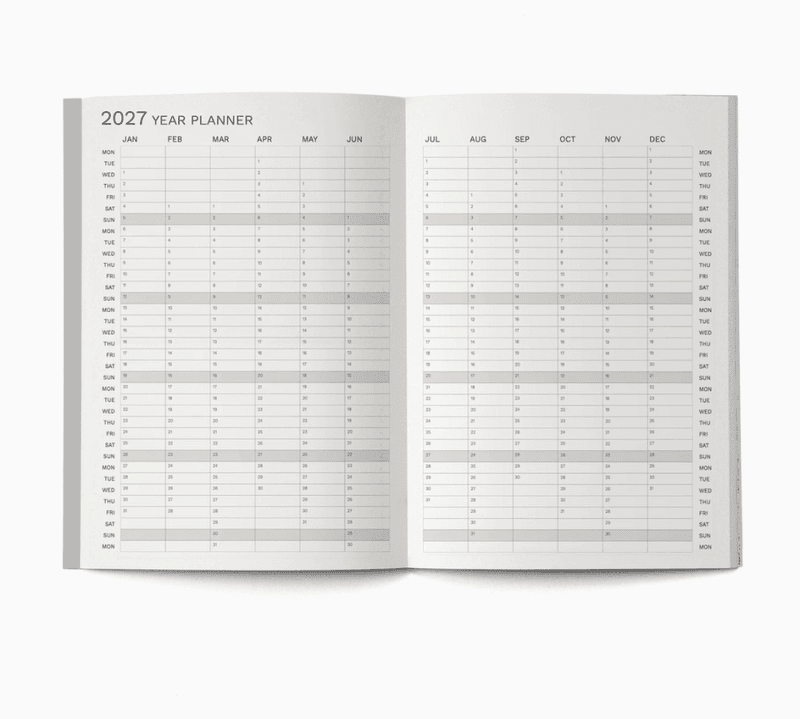 Octagon Monthly Planner PLUS Cobblestone 2027, A5 