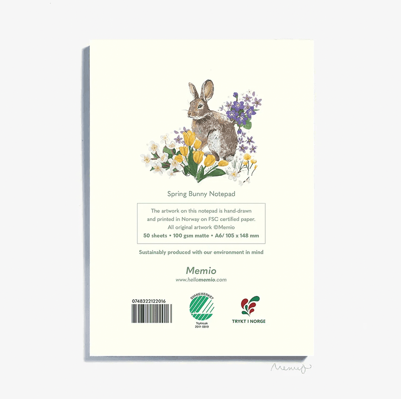 Memio Spring Bunny Notepad A6 
